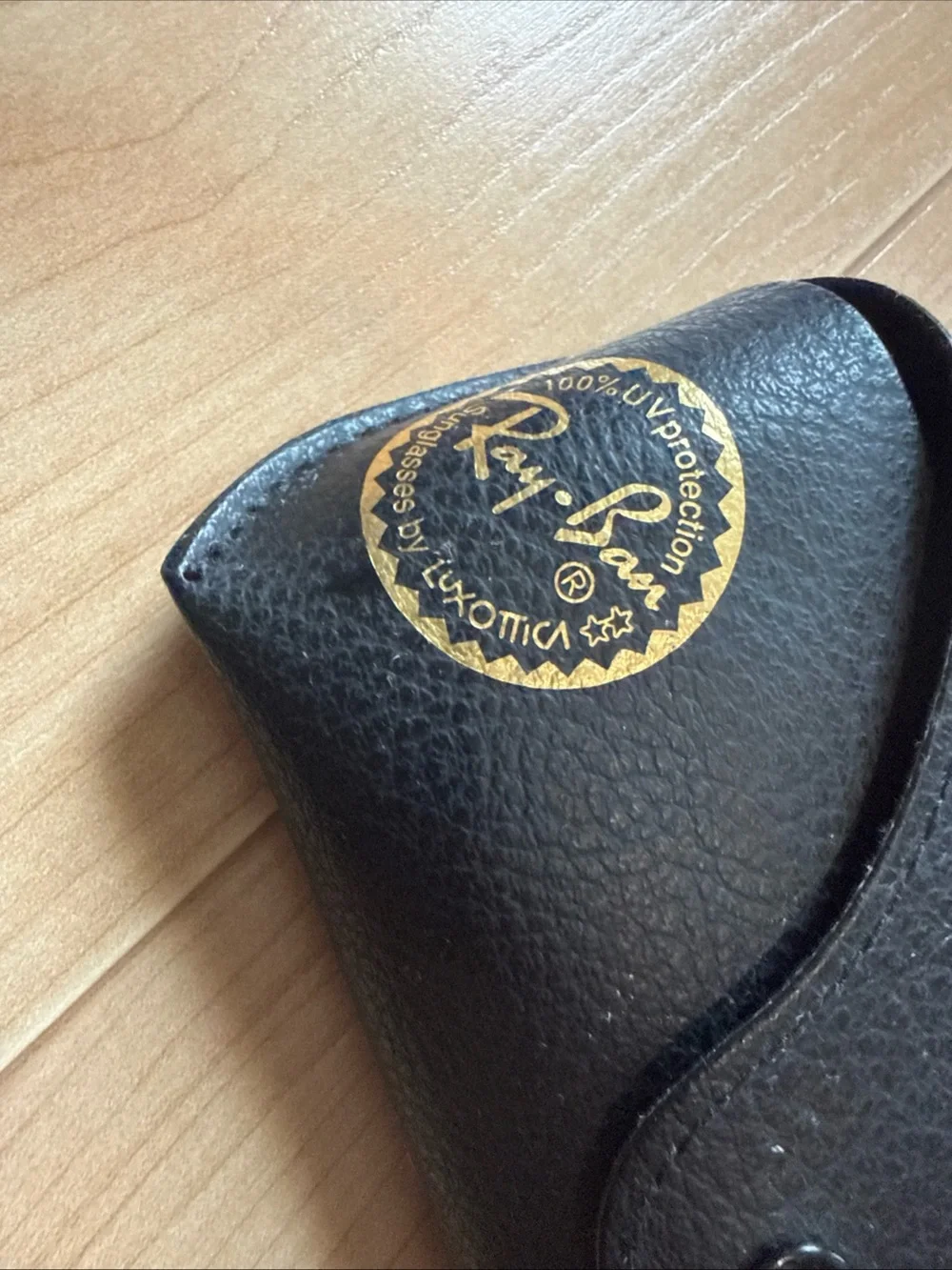 Ray-Ban Black Leather Sunglasses Case with Snap